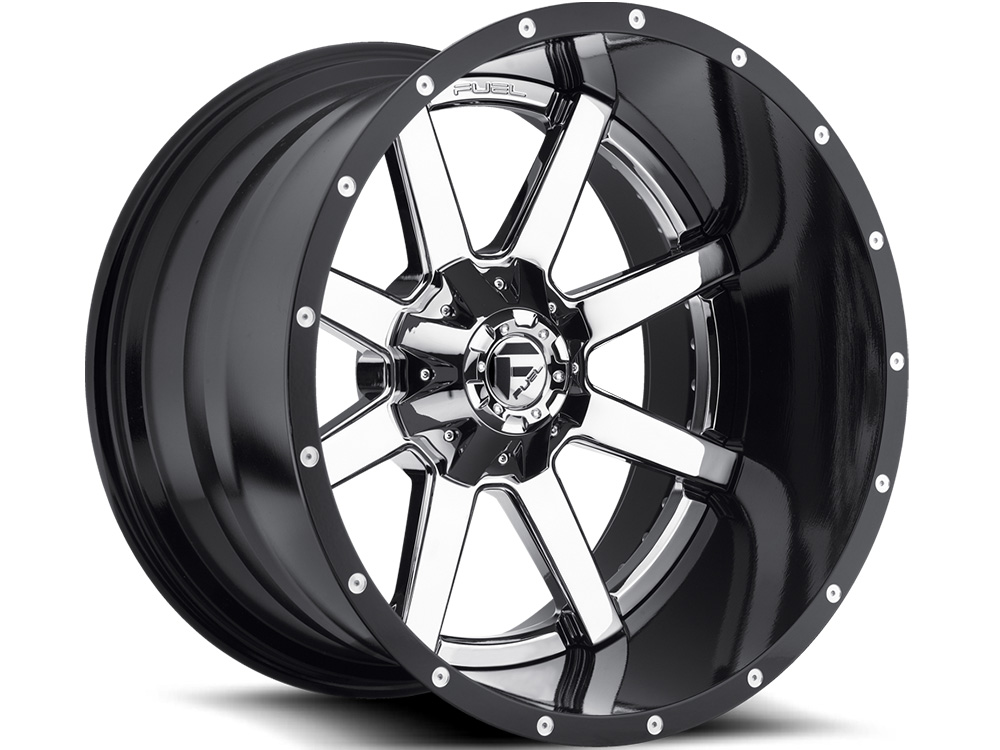 Fuel Two-Piece Chrome & Black Maverick Wheels | Rugged Ridge