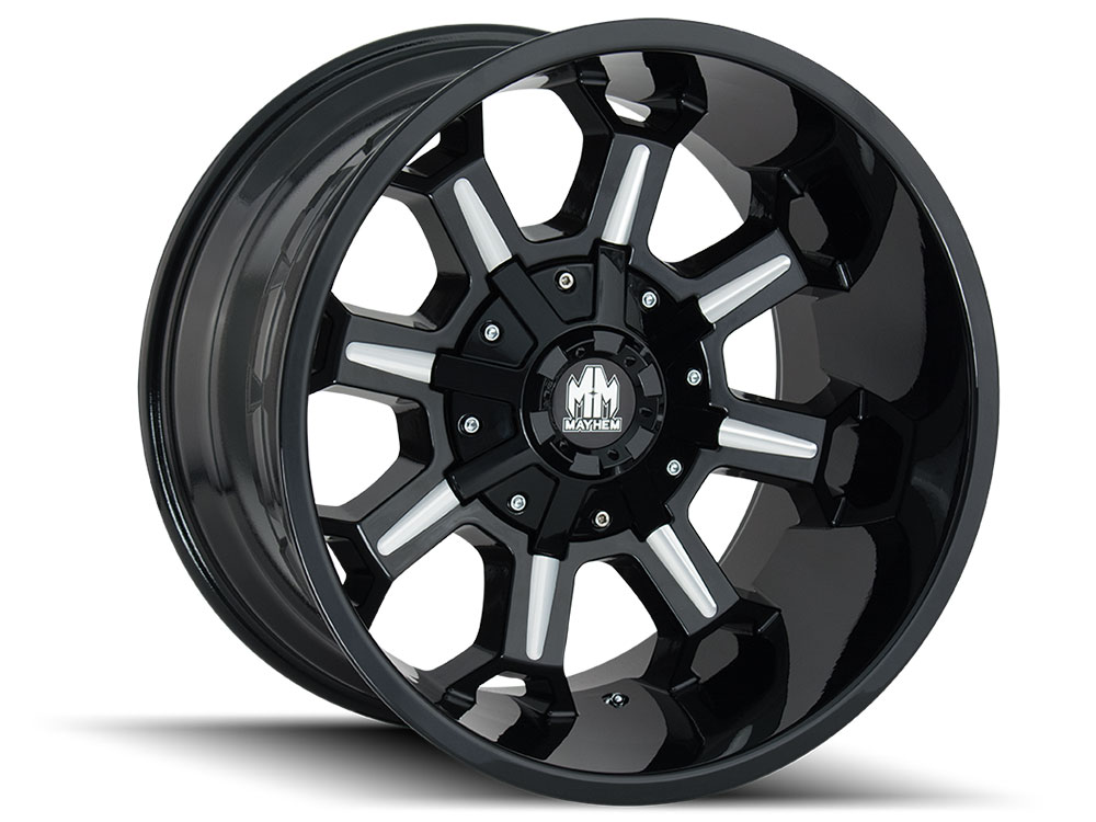 Mayhem Machined Black Combat Wheels | Rugged Ridge