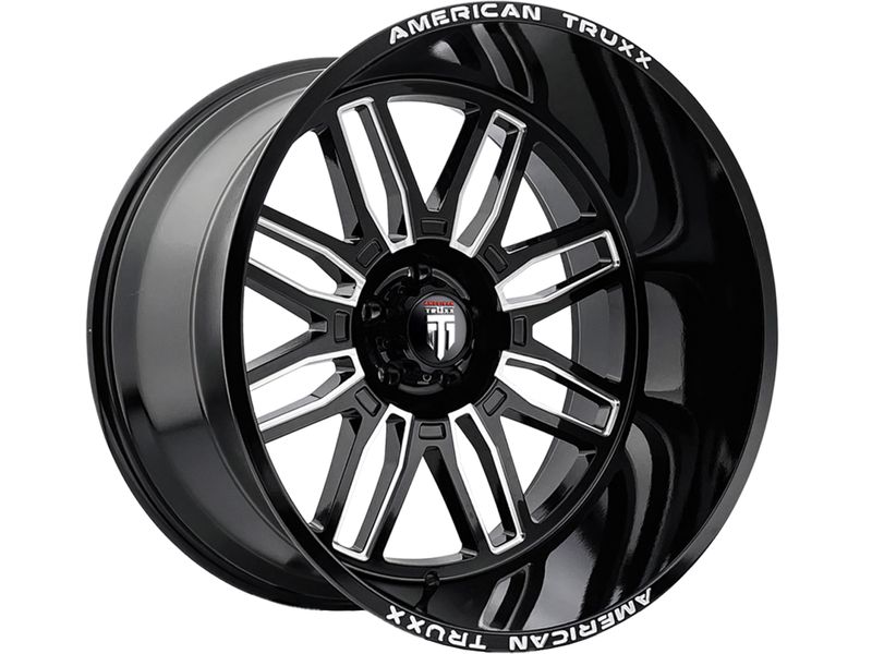 American Truxx Milled Gloss Black AT1915 Restless Wheels Rugged Ridge