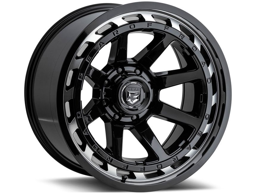 Gear Off Road Machined Gloss Black Black Hawk Wheels Rugged Ridge