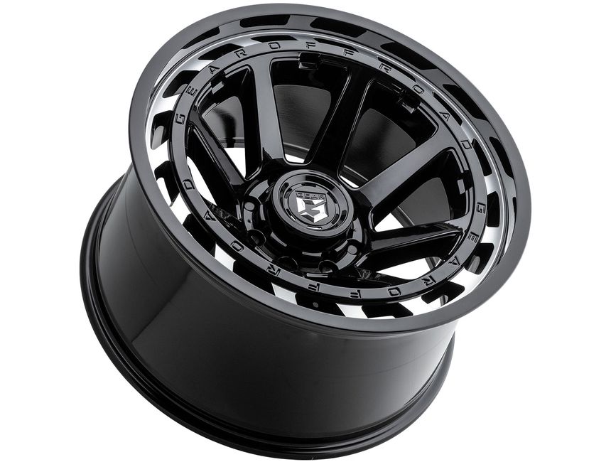 Gear Off Road Machined Gloss Black Black Hawk Wheels Rugged Ridge