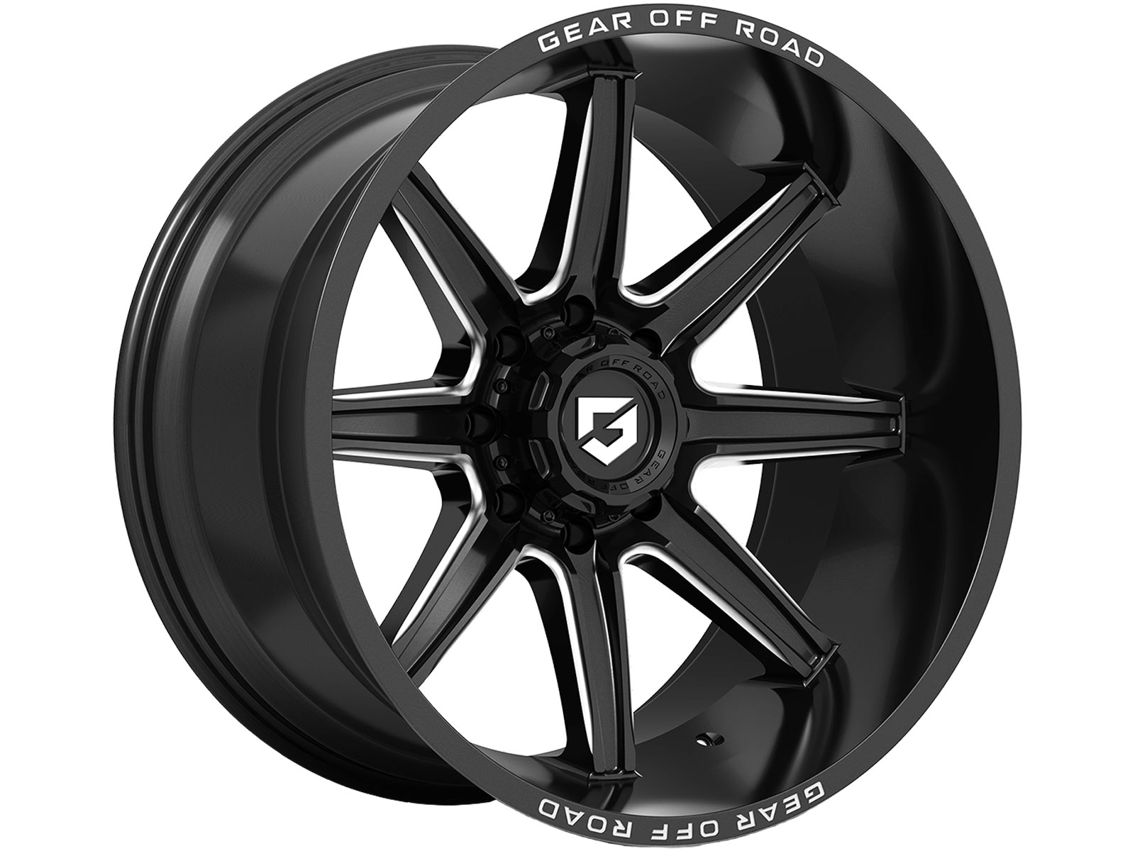 Gear Off Road Milled Gloss Black Ridge Wheels Rugged Ridge