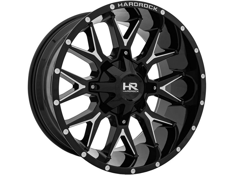 Hardrock Hardrock Milled Gloss Black Affliction Wheel H700