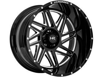 Hardrock Milled Gloss Black Bones Wheels