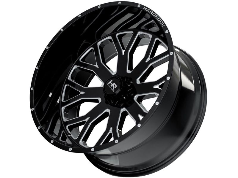 Hardrock Milled Gloss Black Slammer Wheels | Rugged Ridge