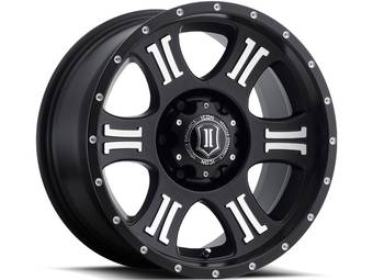 Icon Machined Matte Black Shield Wheels