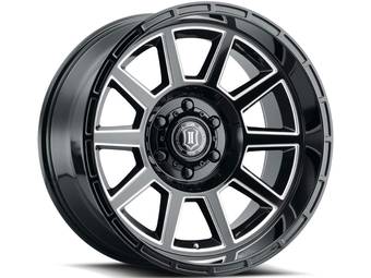 Icon Milled Gloss Black Recoil Wheels