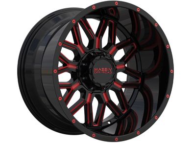 Massiv Wheels Massiv Off-Road Gloss Black & Red OR-1 Wheel MAS-OR1