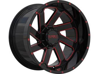 Massiv Off-Road Gloss Black & Red OR-4 Wheels