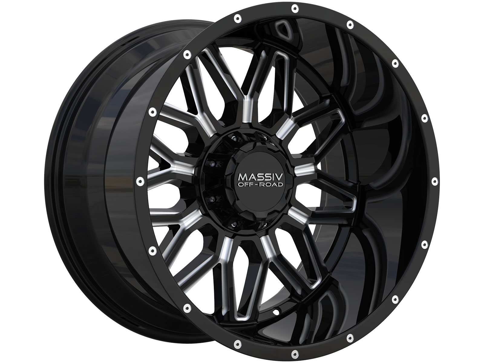 Massiv Wheels Massiv Off-Road Milled Gloss Black OR-1 Wheel MAS