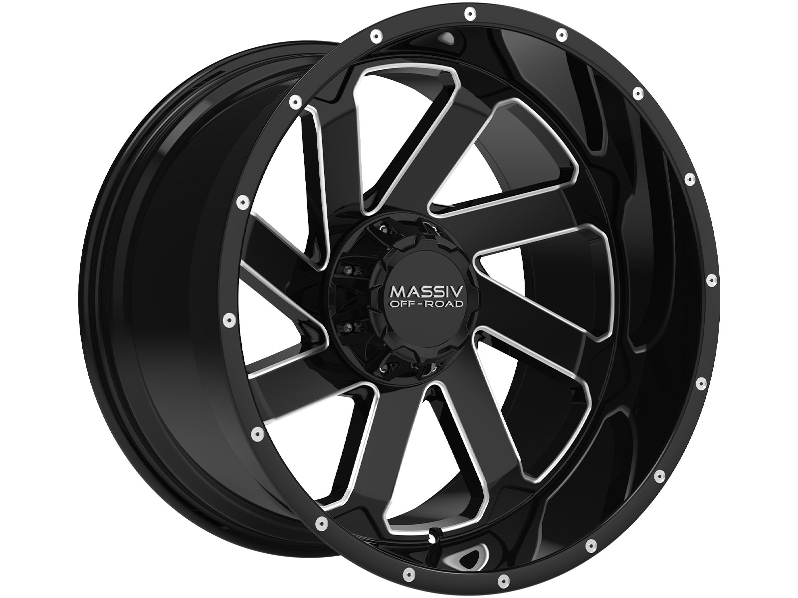 Massiv Wheels Massiv Off-Road Milled Gloss Black OR-4 Wheel MAS