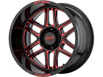 Moto Metal Milled Gloss Black & Red MO992 Folsom Wheels