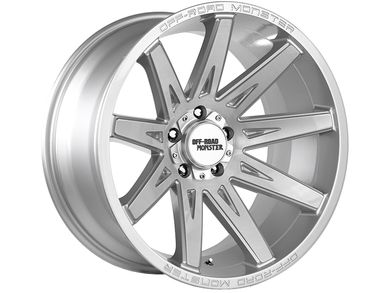 Off-Road Monster Brushed Silver M25 Wheels | Rugged Ridge
