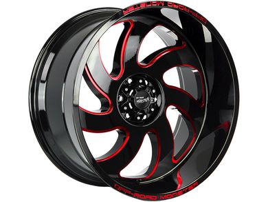 Off-Road Monster Black & Red M07 Wheels | Rugged Ridge