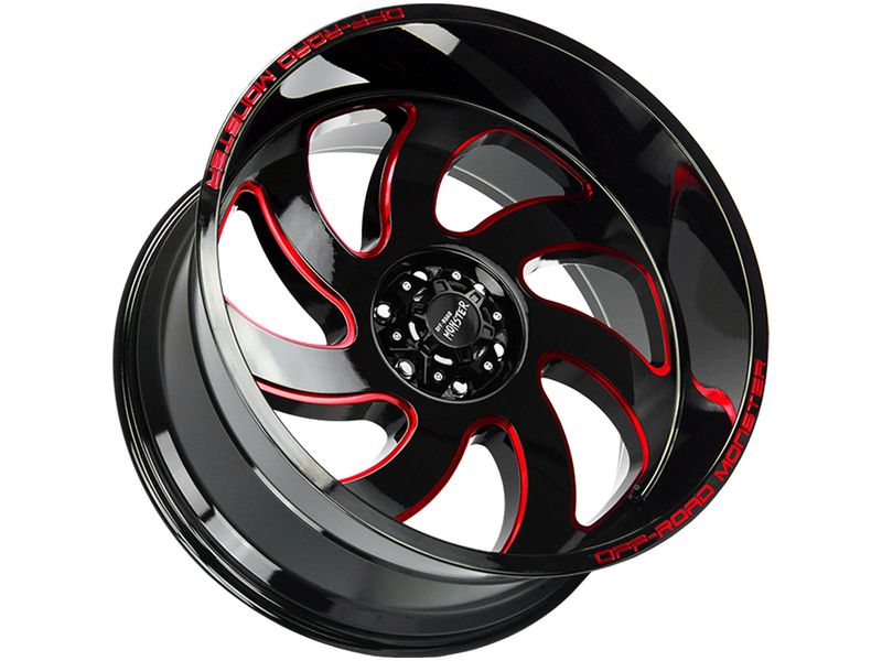 Off-road Monster Black & Red M07 Wheels 