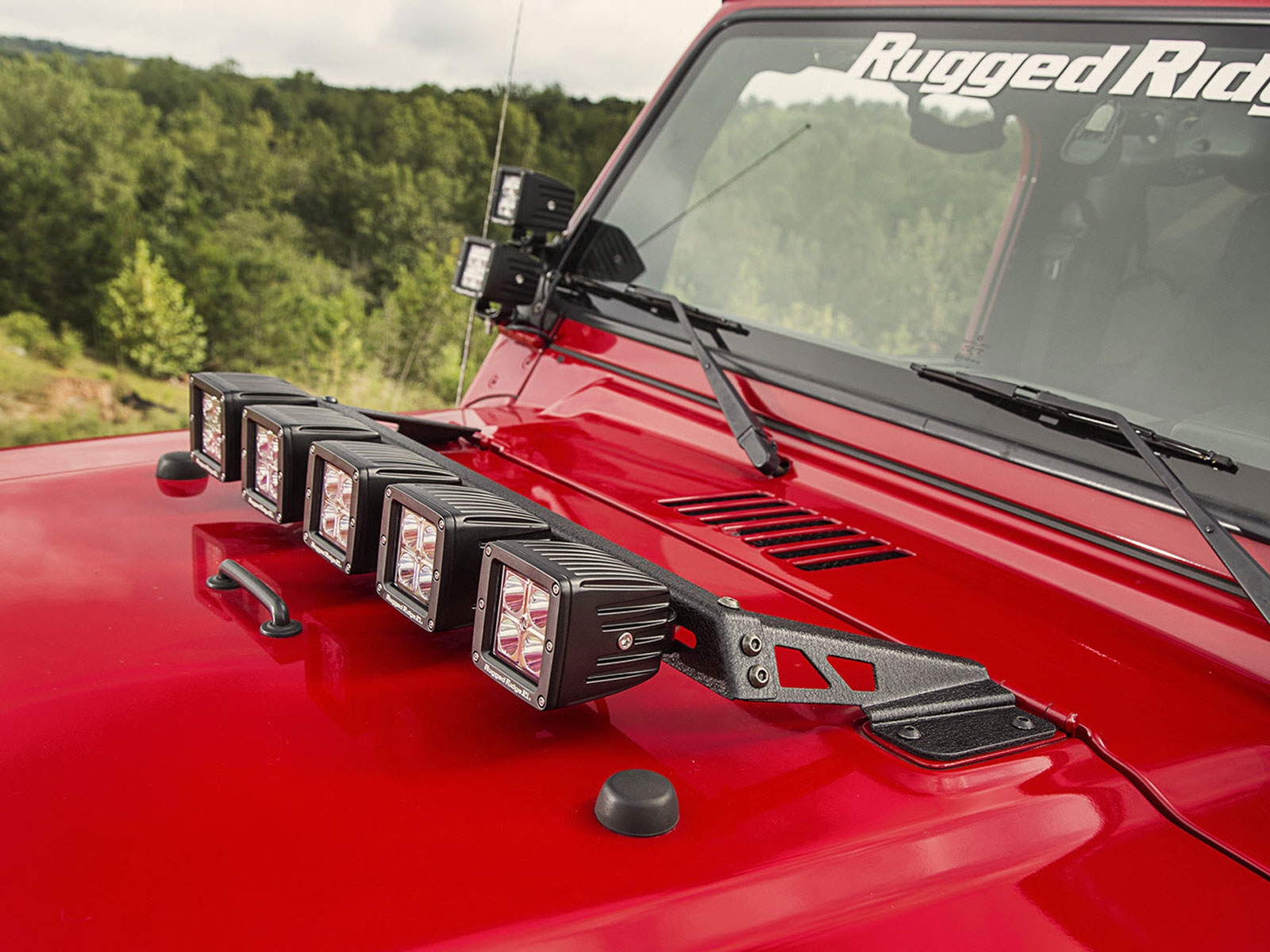 Hood Mounted Light Bars Rugged Ridge