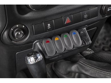 Rugged Ridge Switch Pod Panel For Jeep Wrangler JK (2007-2010) - Center Console Mount, Holds 4 Switches