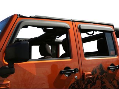 thumbnail image 2 of Tema4x4 Tape-On Window Visors For Freightliner Cascadia 2018, Sun & Rain Guard Deflector, Gloss Black Acrylic 2 of 6