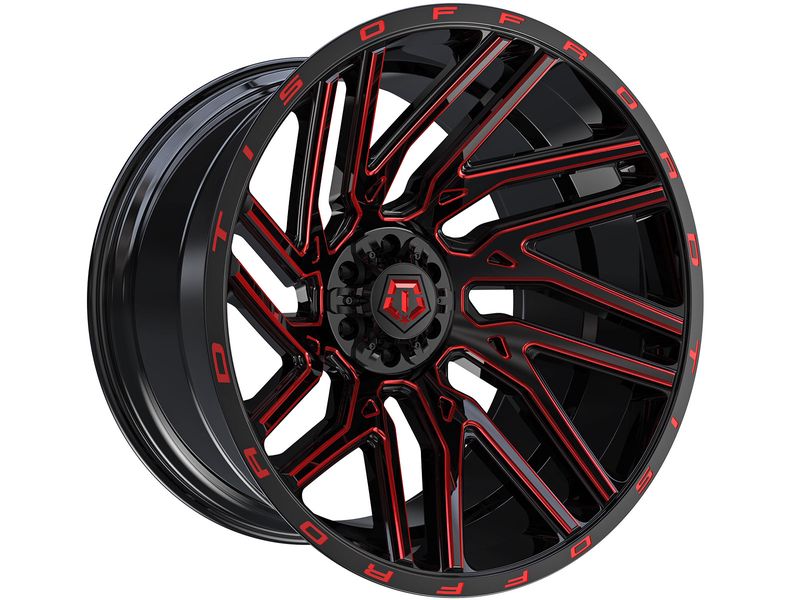 TIS Black & Red 554 Wheels | Rugged Ridge