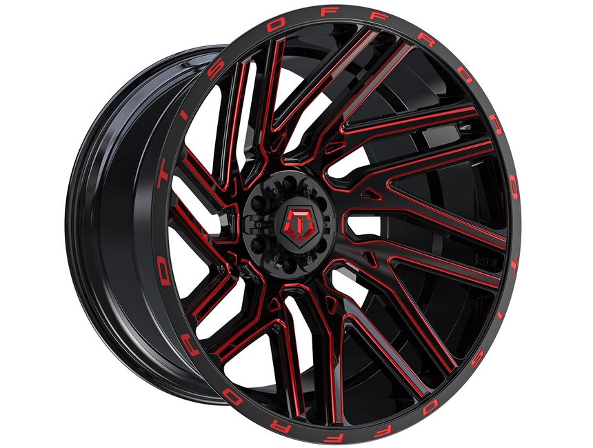 TIS Black & Red 554 Wheels | Rugged Ridge