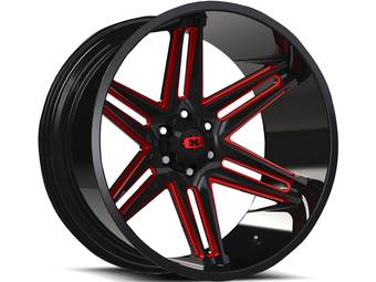 Vision Black & Red Razor Wheels