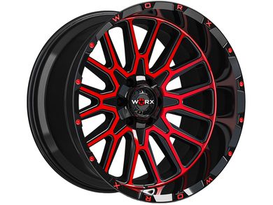 【ラプンツェル様用】RED HARVEST / New World Rage Worx Off-Road Black & Red 818 Wheels | Rugged Ridge