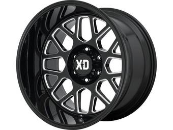 XD Milled Gloss Black Grenade II Wheels