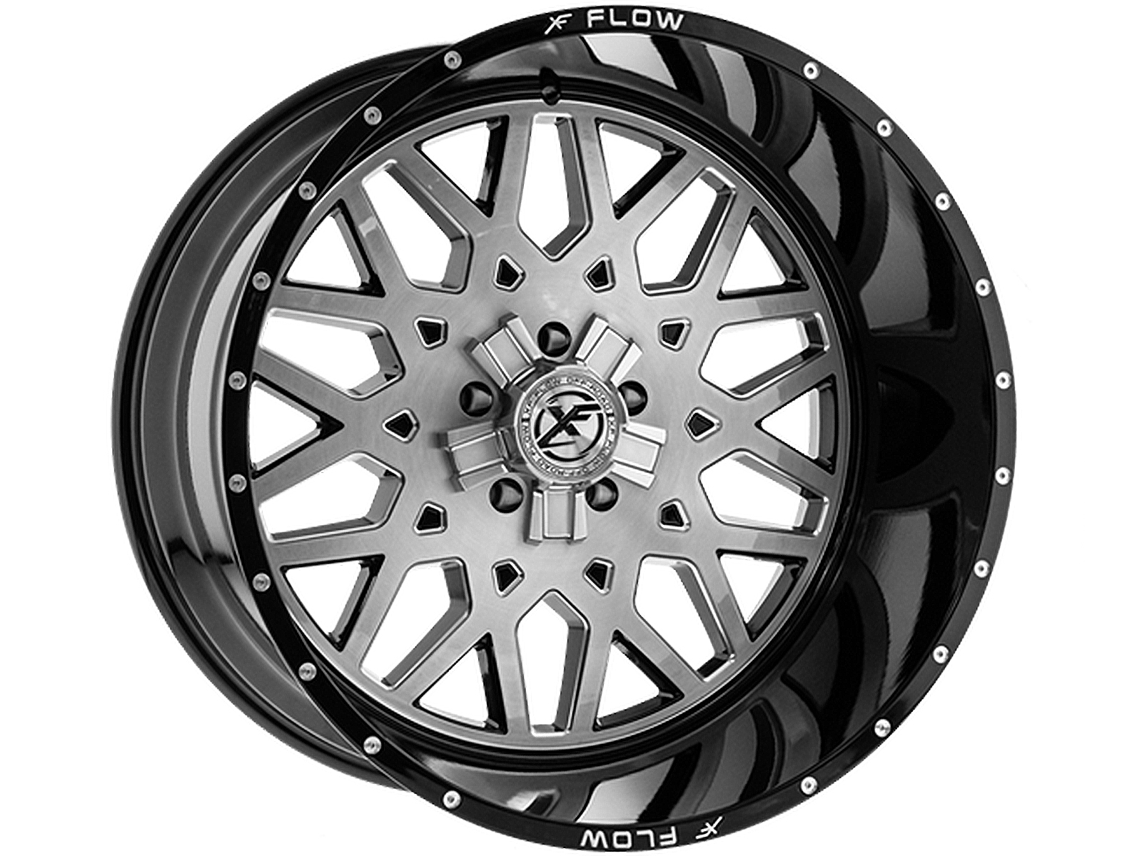 XF Flow Offroad Brushed & Black XFX-307 Wheels | Rugged Ridge XF Flow Offroad Brushed & Black XFX-307 Wheels | Rugged Ridge
