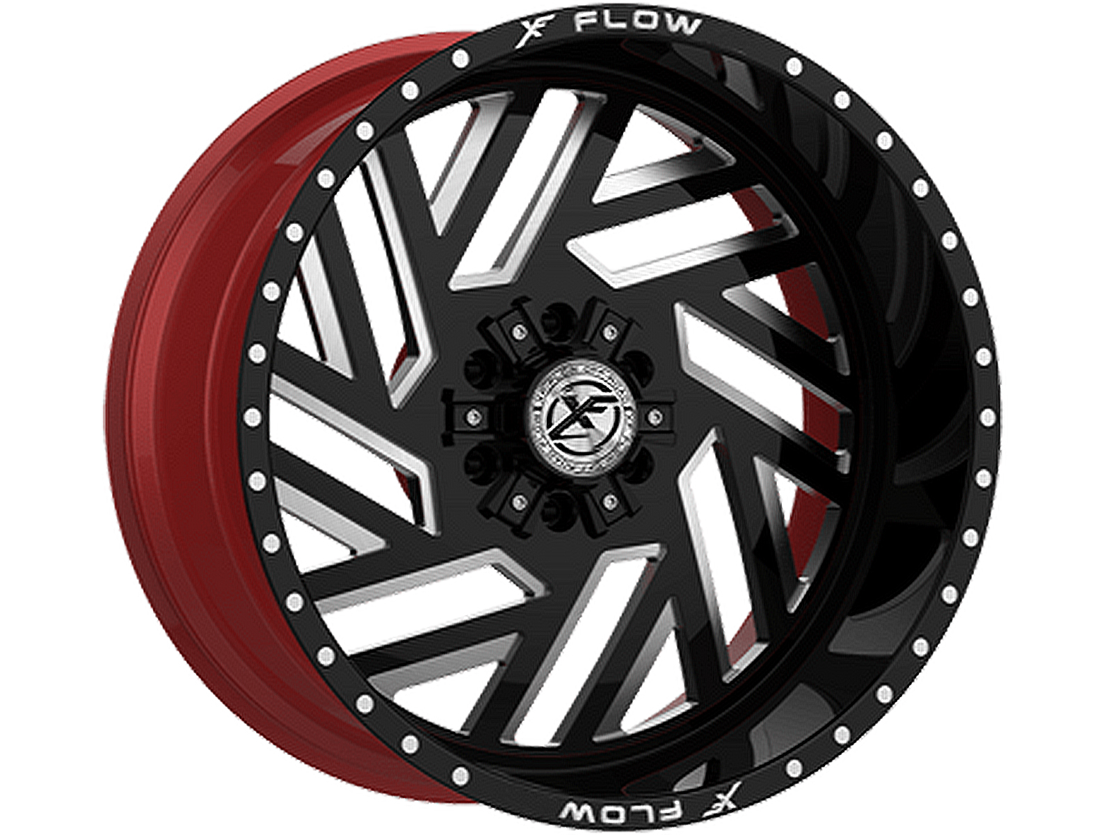 XF Off-Road XF Flow Offroad Gloss Black & Red XFX-304 Wheel XFX-N