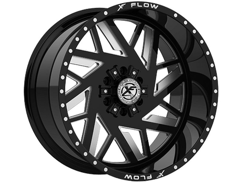 XF Flow Offroad Milled Gloss Black XFX-306 Wheels | Rugged Ridge