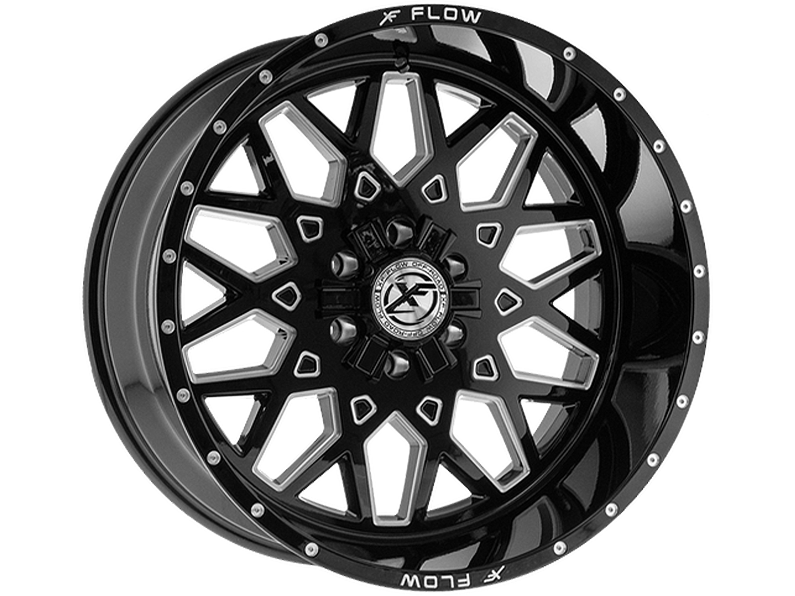 XF Off-Road XF Flow Offroad Milled Gloss Black XFX-307 Wheel XFX