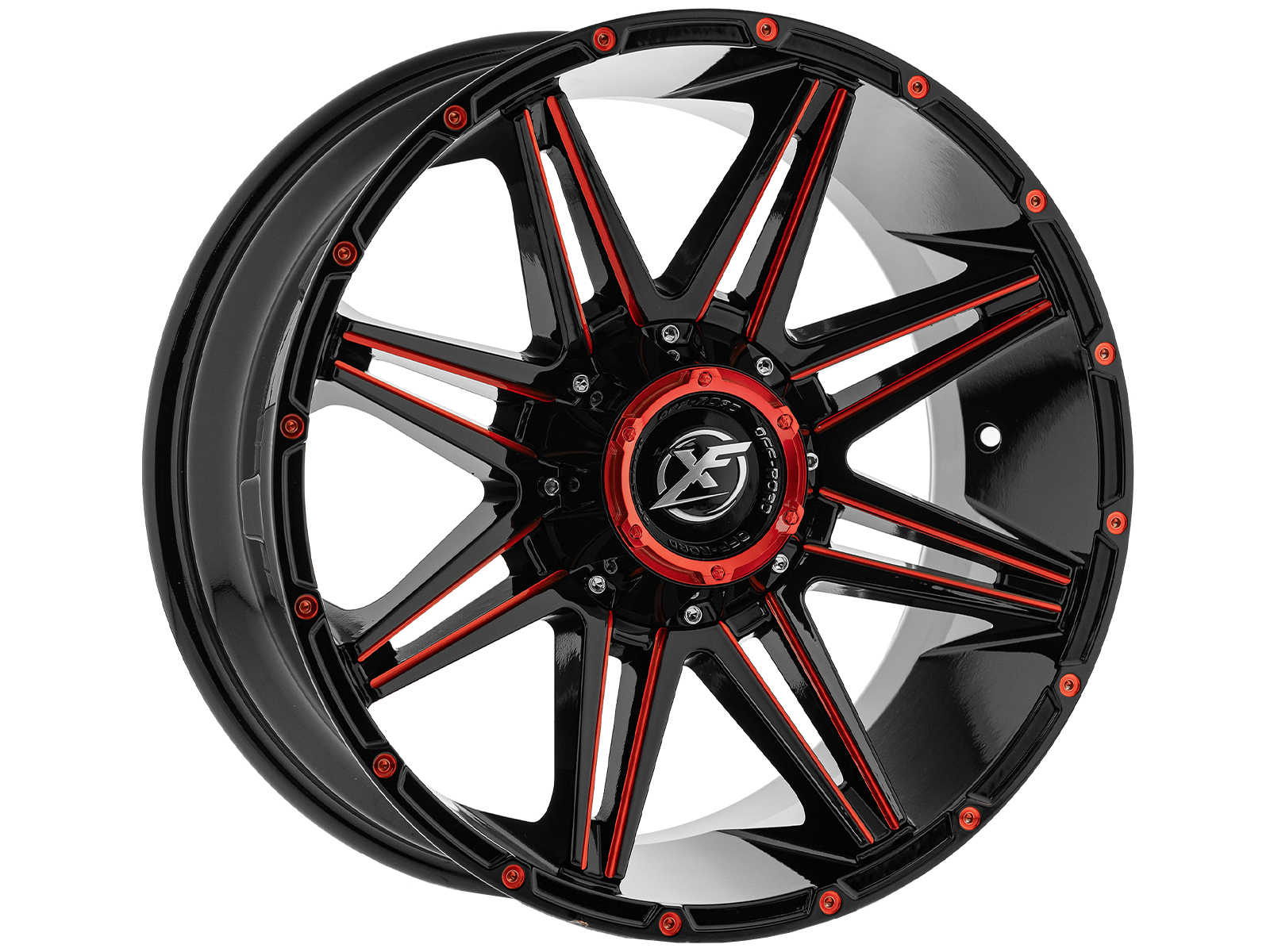 XF Offroad Gloss Black & Red XF-220 Wheels | Rugged Ridge