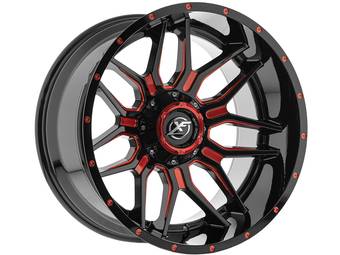 XF Offroad Gloss Black & Red XF-222 Wheel