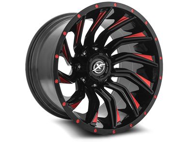 XF Offroad Gloss Black & Red XF-224 Wheels | Rugged Ridge