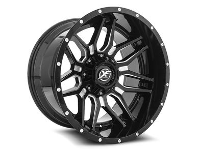 XF Off-Road XF Offroad Milled Gloss Black XF-222 Wheel XF