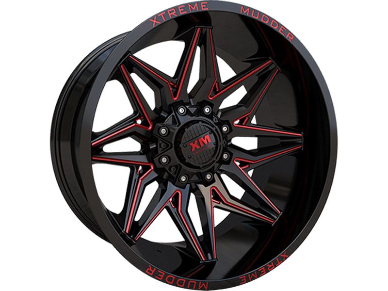 Xrm Rims XM Offroad Black & Red XM-342 Wheels | Rugged Ridge