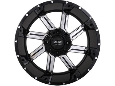 XM Offroad Gloss Black & Chrome Inserts XM-319 Wheels | Rugged Ridge