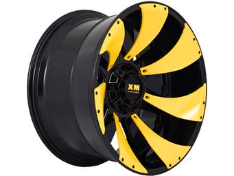 XM Offroad Gloss Black & Yellow Inserts XM-326 Wheels